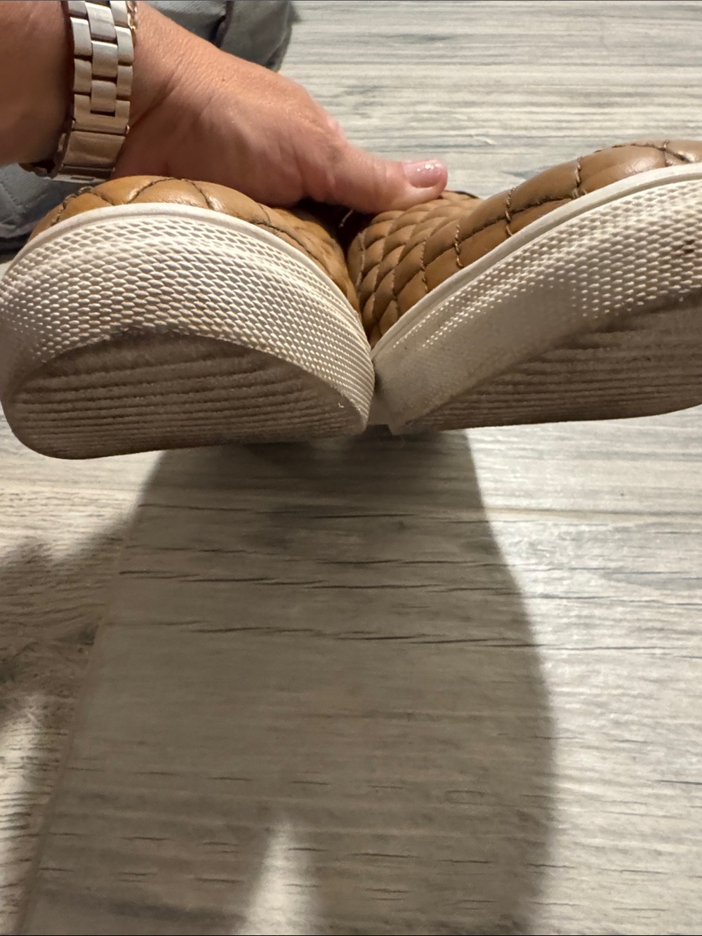 Roper Quilted Slip-On Leather Loafers in tan - Picture 5 of 9